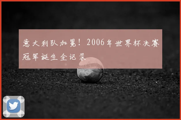 意大利队加冕！2006年世界杯决赛冠军诞生全记录